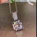 - Beautiful Brilliant Cut Lab Created Solitaire Diamond Silver Necklace