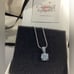 - Beautiful Brilliant Cut Lab Created Solitaire Diamond Silver Necklace