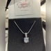 - Beautiful Brilliant Cut Lab Created Solitaire Diamond Silver Necklace
