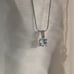 - Beautiful Brilliant Cut Lab Created Solitaire Diamond Silver Necklace