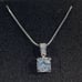 - Beautiful Brilliant Cut Lab Created Solitaire Diamond Silver Necklace