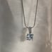 - Beautiful Brilliant Cut Lab Created Solitaire Diamond Silver Necklace
