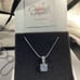 - Beautiful Brilliant Cut Lab Created Solitaire Diamond Silver Necklace