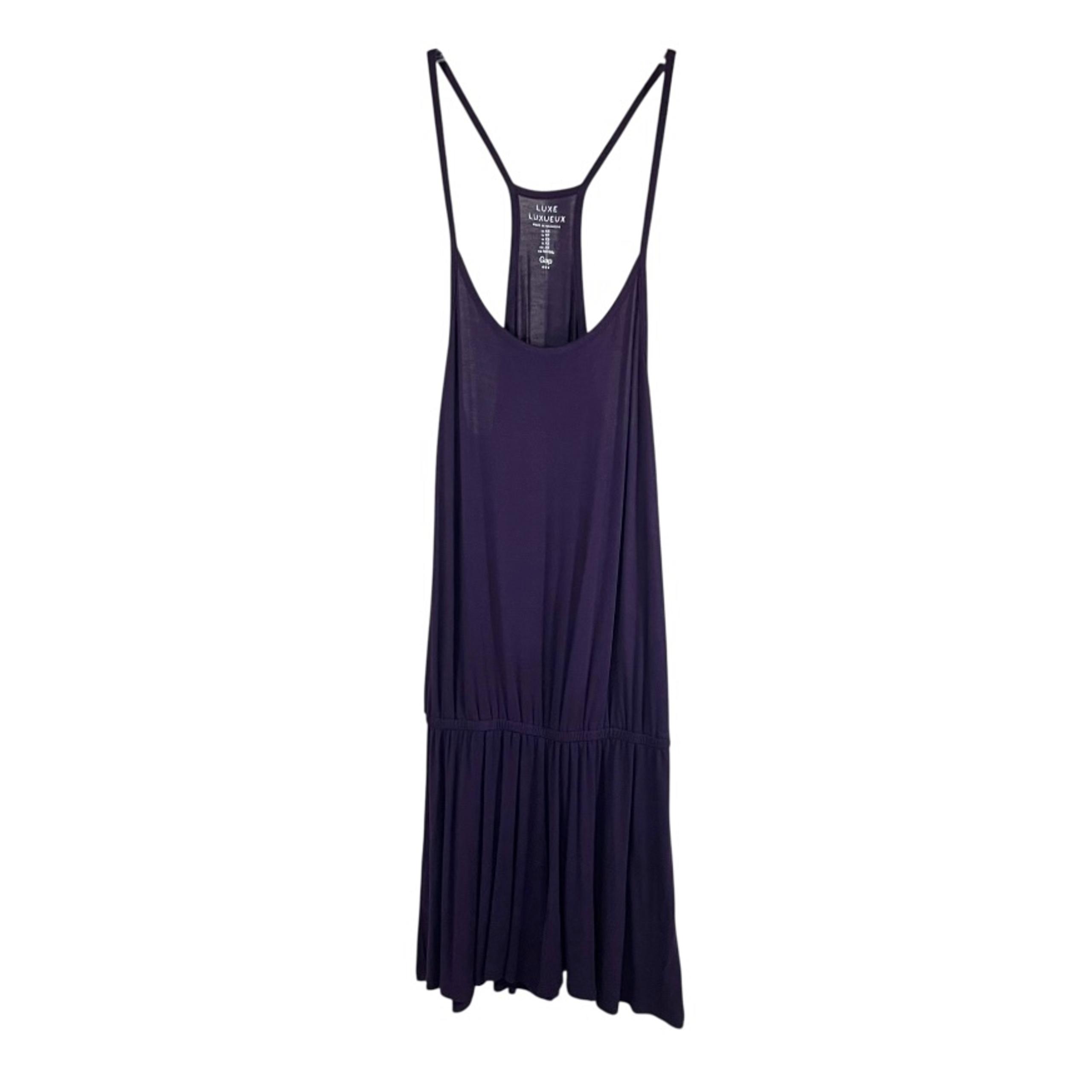 Gap Luxe XS Women’s Deep Purple Romper Shorts Jumpsuit Scoop Neck Soft Stretchy