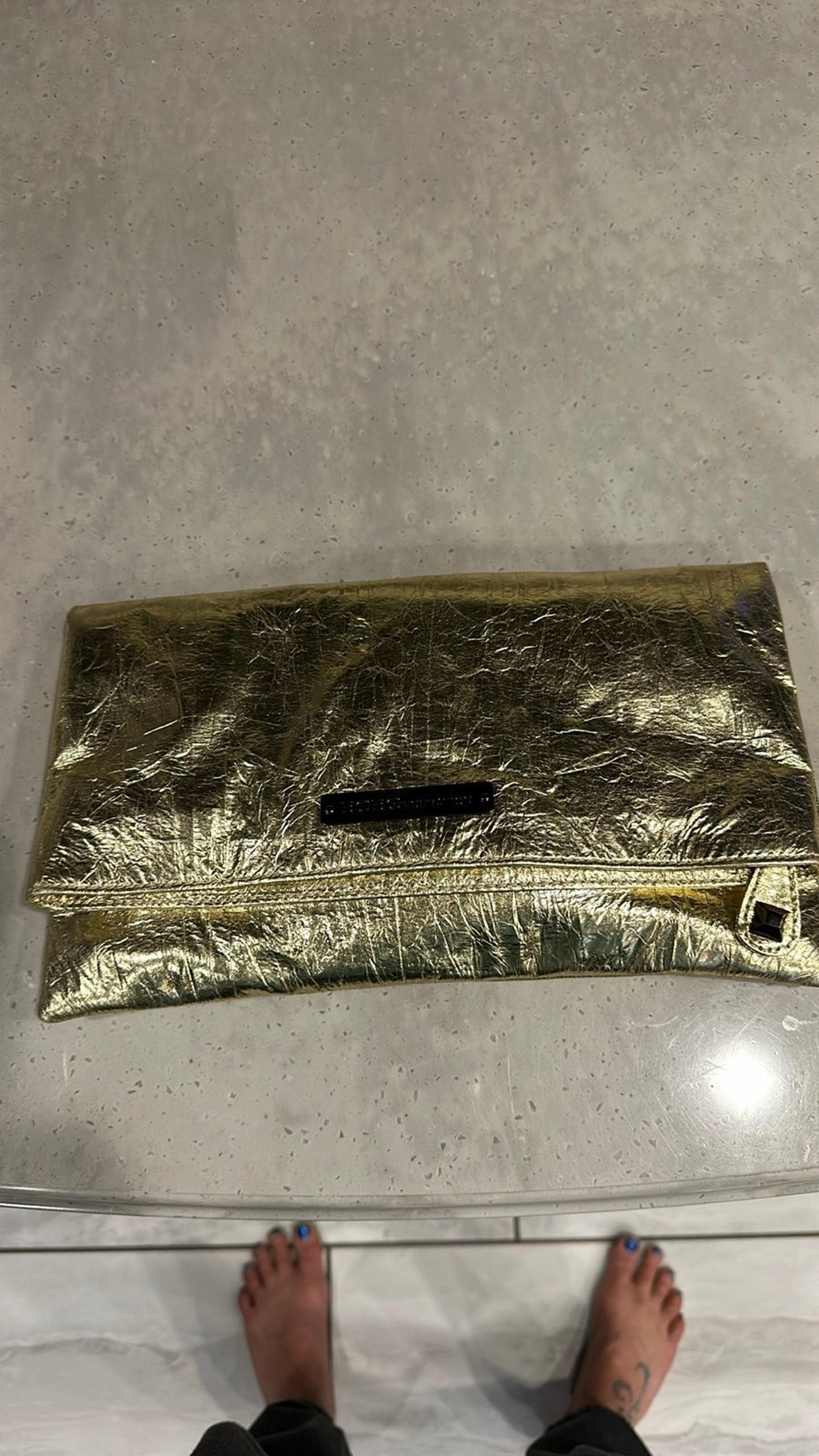 BCBGeneration Evening Purse Gold Metallic Clutch Envelope Party Clubwear