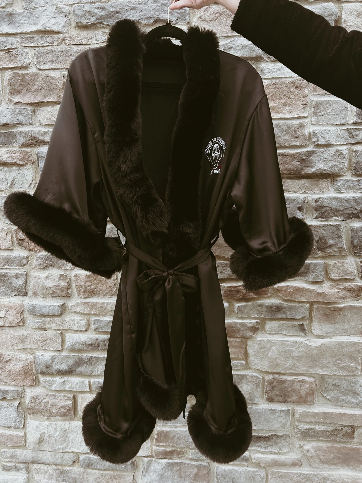 Ghostface/ Woodsboro silk Faux Fur Robe
