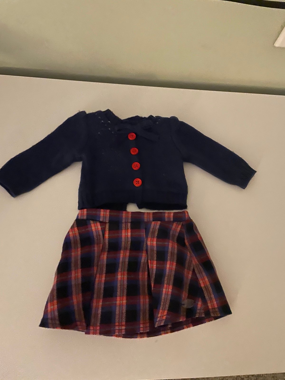 American Girl Meet Molly BeForever Sweater & Plaid Skirt