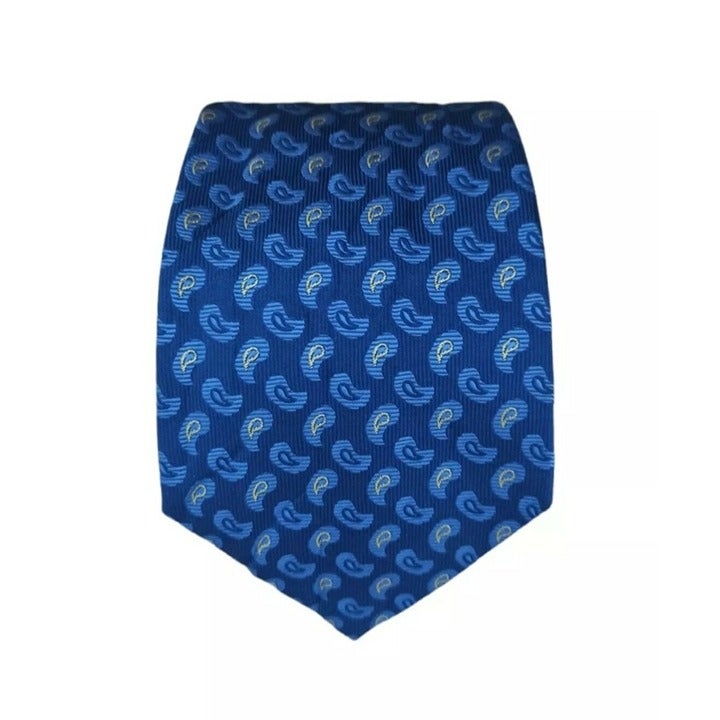 TURNBULL & ASSER Blue Paisley Silk Tie HANDMADE ENGLAND 58 / 3.6 EC