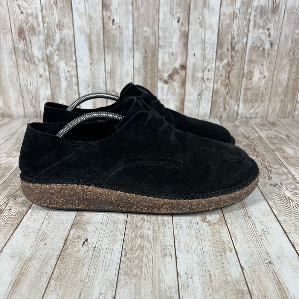 Birkenstock Black Shoes Cork Sole Casual Comfort Lace Up Derby Walking Mens 11
