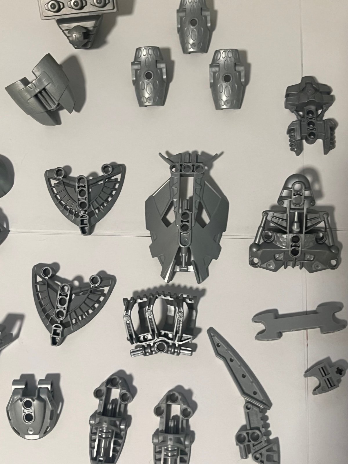 Lego Bionicle & Technic Large Set Of Many Different Silver Pieces~ Like New