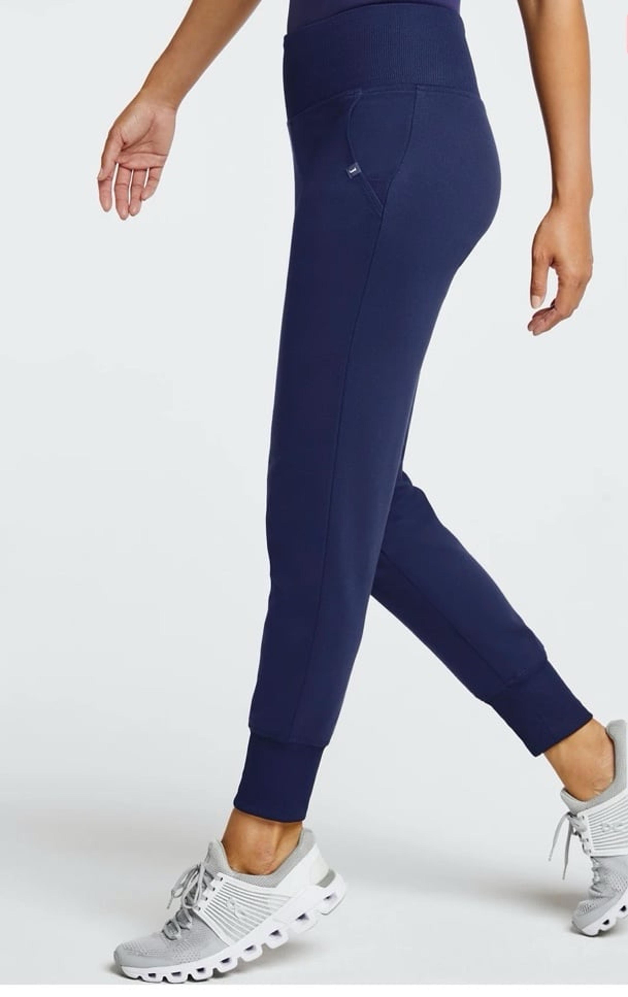 JAANUU WOMEN'S RIB BAND HIGH-WAISTED JOGGER Navy size 3XL Tall NWT