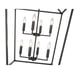 8 Light Matte Black Lantern Geometric Chandelier