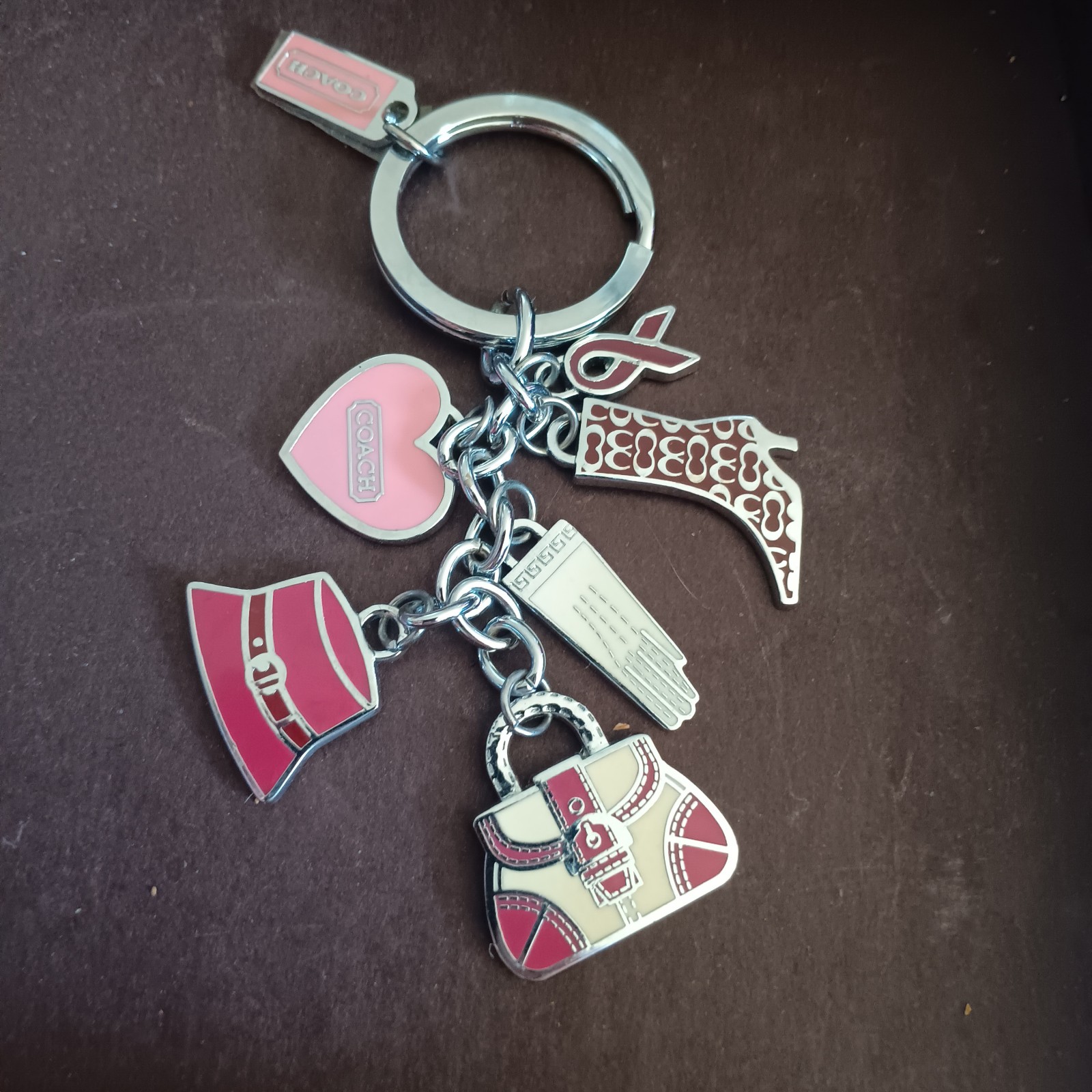 Vintage COACH BCA Multi Charm Keychain Fob Purse Charms