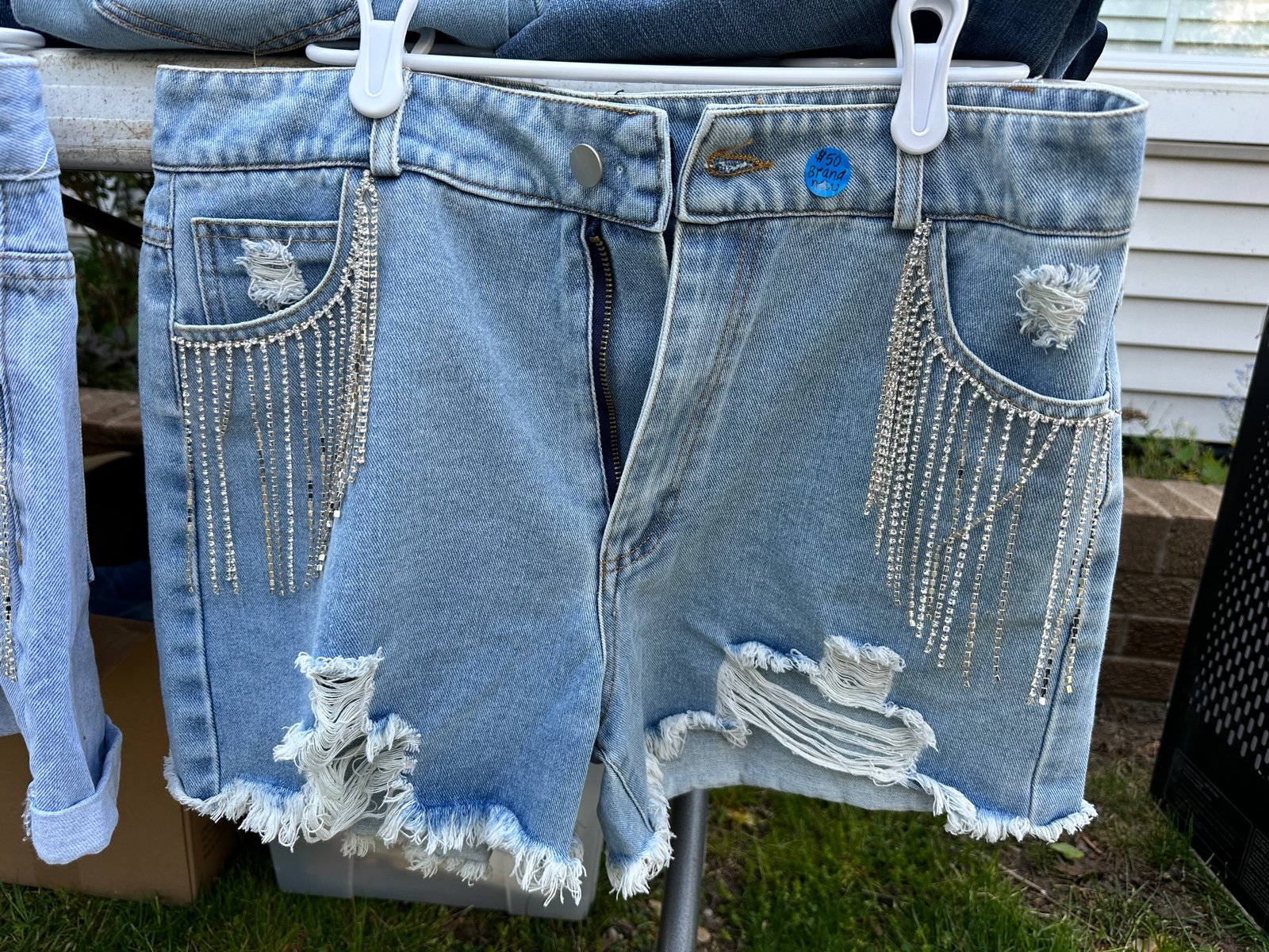 Rhinestone Jean Shorts