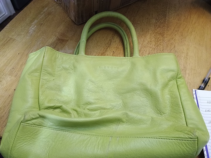 Vintage Gorgeous Leather Lime Green L. Credi Clutch