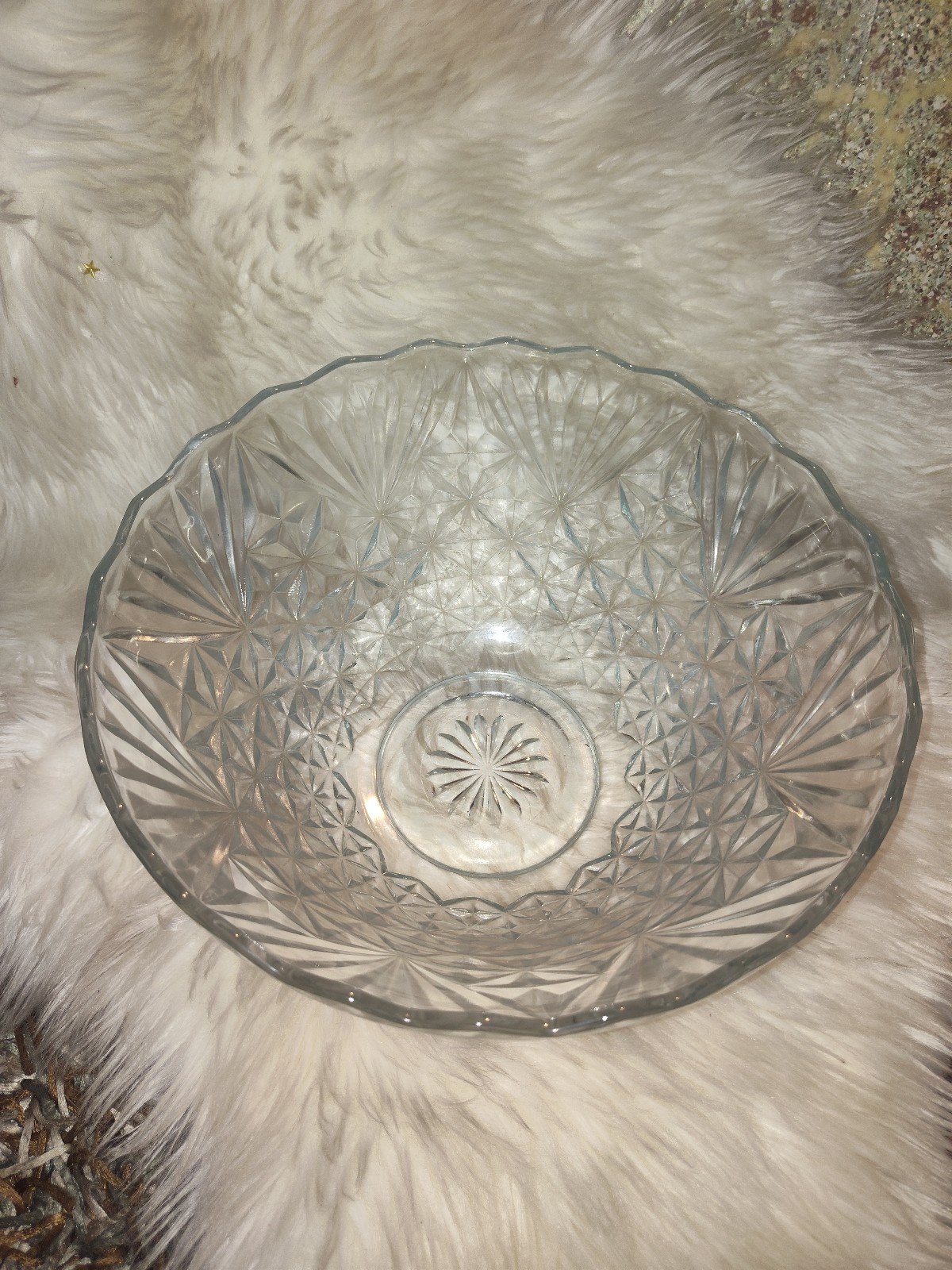 Vintage Crystal Punch Bowl