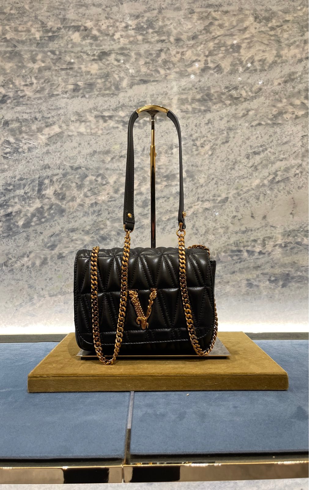 VIRTUS QUILTED NAPPA LEATHER EVENING BAG