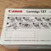 Canon Genuine Toner Cartridge 137 Black 1-Pack New