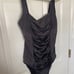 Calvin Klein Women's Ruched Panel One Piece Swimsuit Silver Brown Swimwear Sz 12