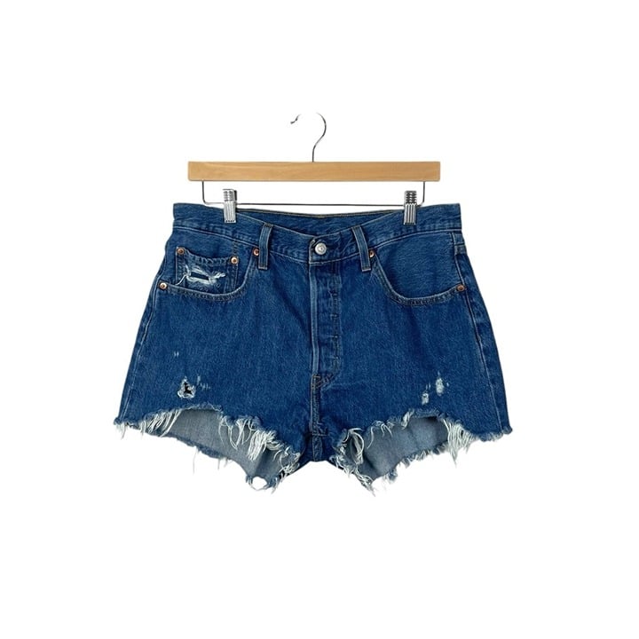 Levi’s 501 Women’s High Rise Cutoff Denim Shorts in Blue Size 32