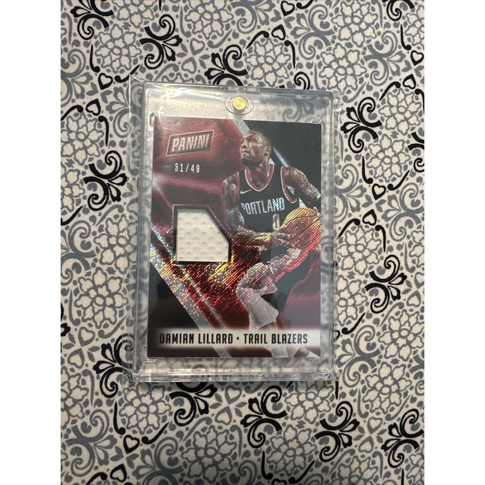 Damian Lillard Panini National Player Worn Red Shimmer Patch /49 EBAY 1/1