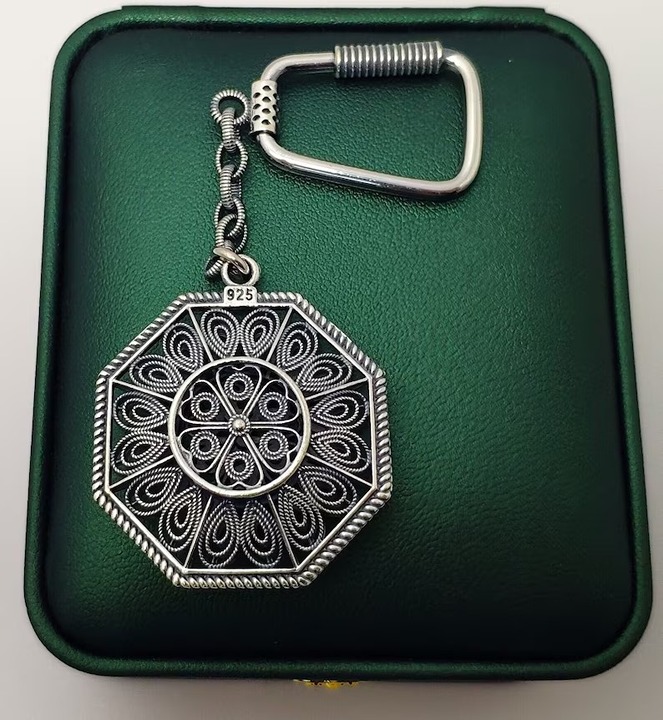Car Accessories For Women, Gift Silver Keychain For Her, 925 Sterling Silver Acc