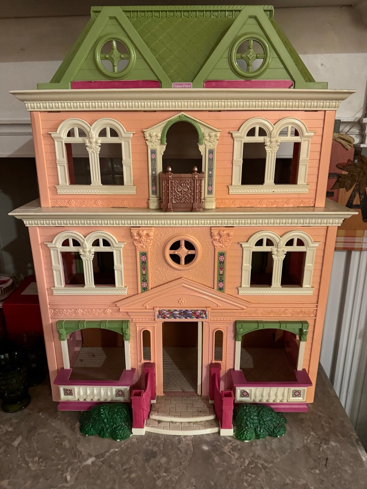 Adorable Pink Fisher Price Loving Family Victorian Dollhouse EUC Fast Shipping