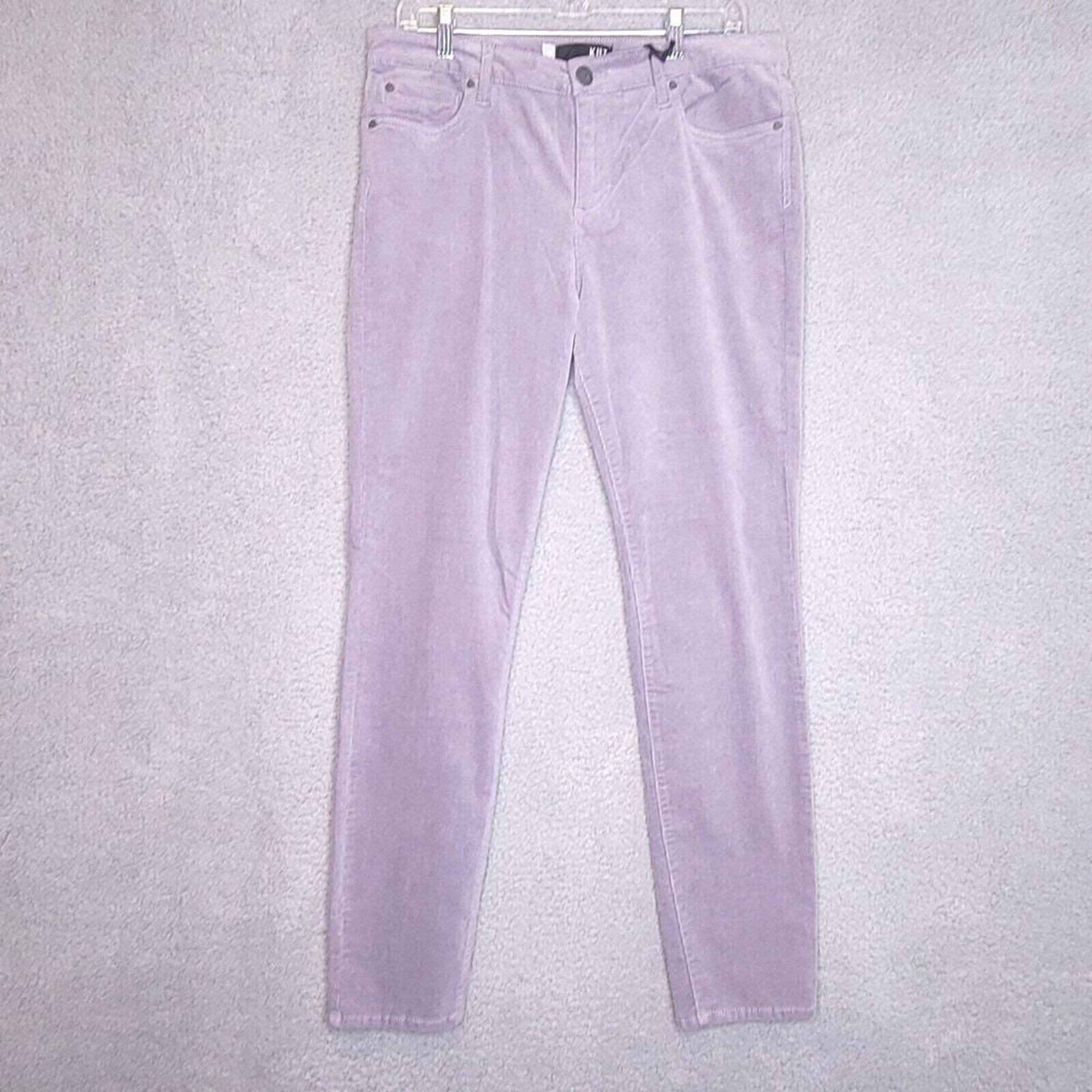 Kut From The Kloth Womens Diana Corduroy Skinny Slim Pants Gray Stretch 12 New