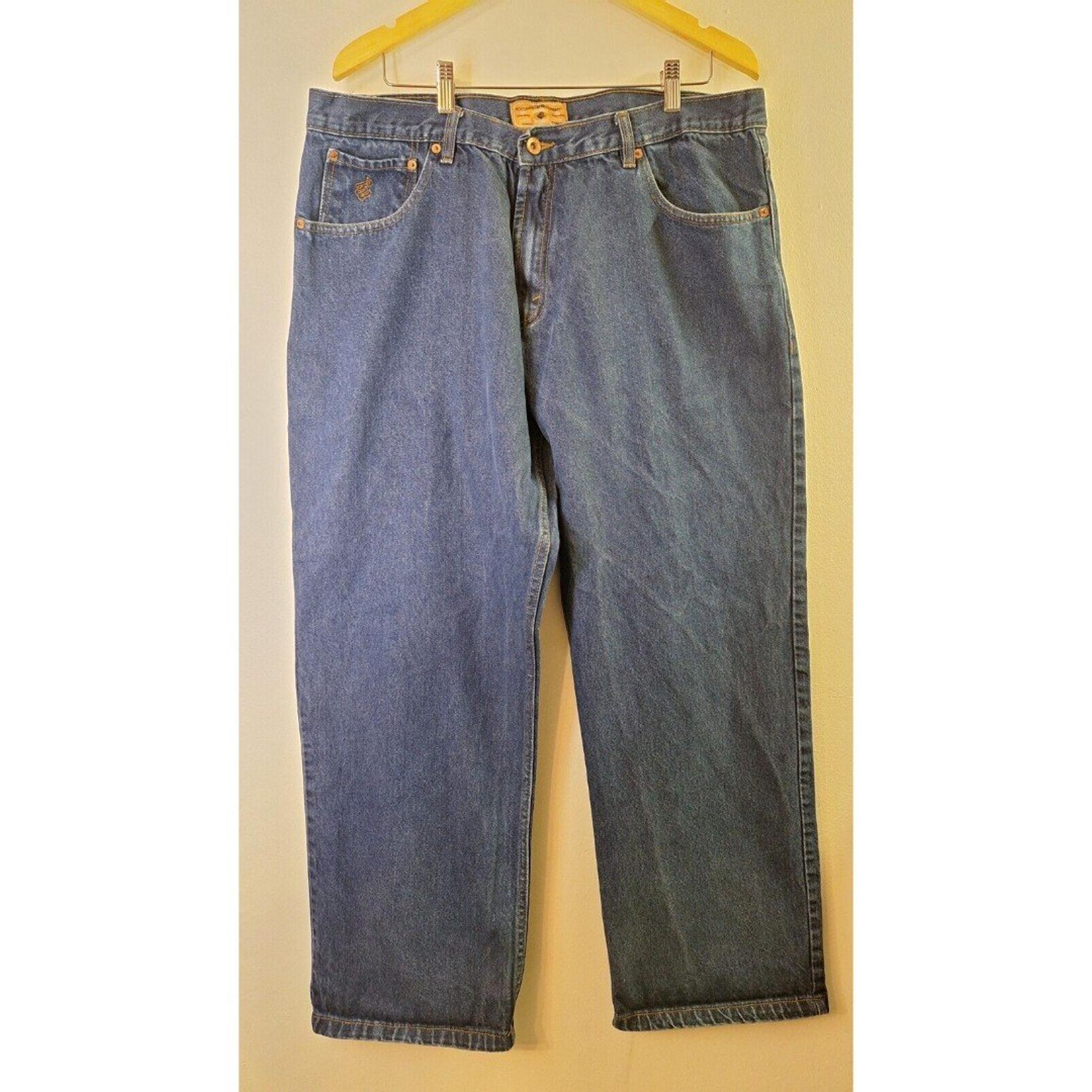 Vtg Y2K ROCAWEAR Denim Jeans Men's 40x32 Baggy Skater Streetwear Grunge Hip Hop