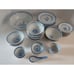 Vtg Rice Flower & Dragon Bowls Tienshan Translucent, Saucers, Spoon 38 Piece Set