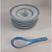 Vtg Rice Flower & Dragon Bowls Tienshan Translucent, Saucers, Spoon 38 Piece Set