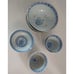 Vtg Rice Flower & Dragon Bowls Tienshan Translucent, Saucers, Spoon 38 Piece Set