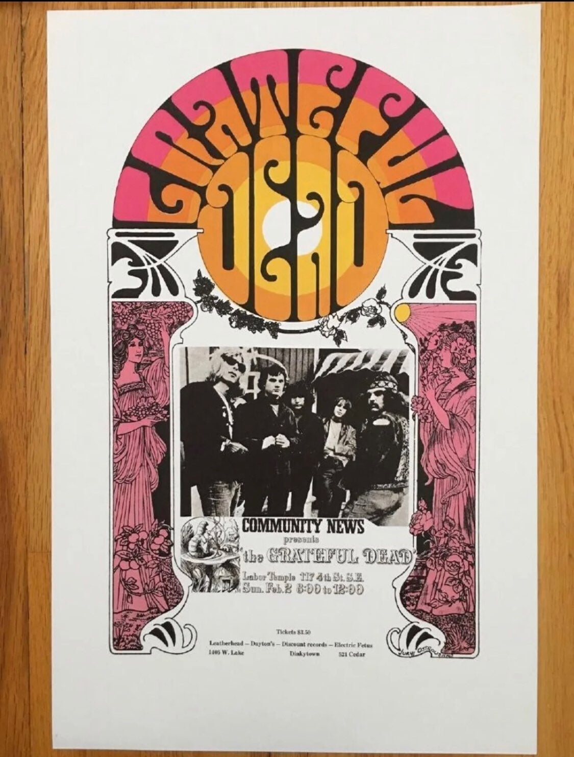 GRATEFUL DEAD LABOR TEMPLE POSTER Juryj