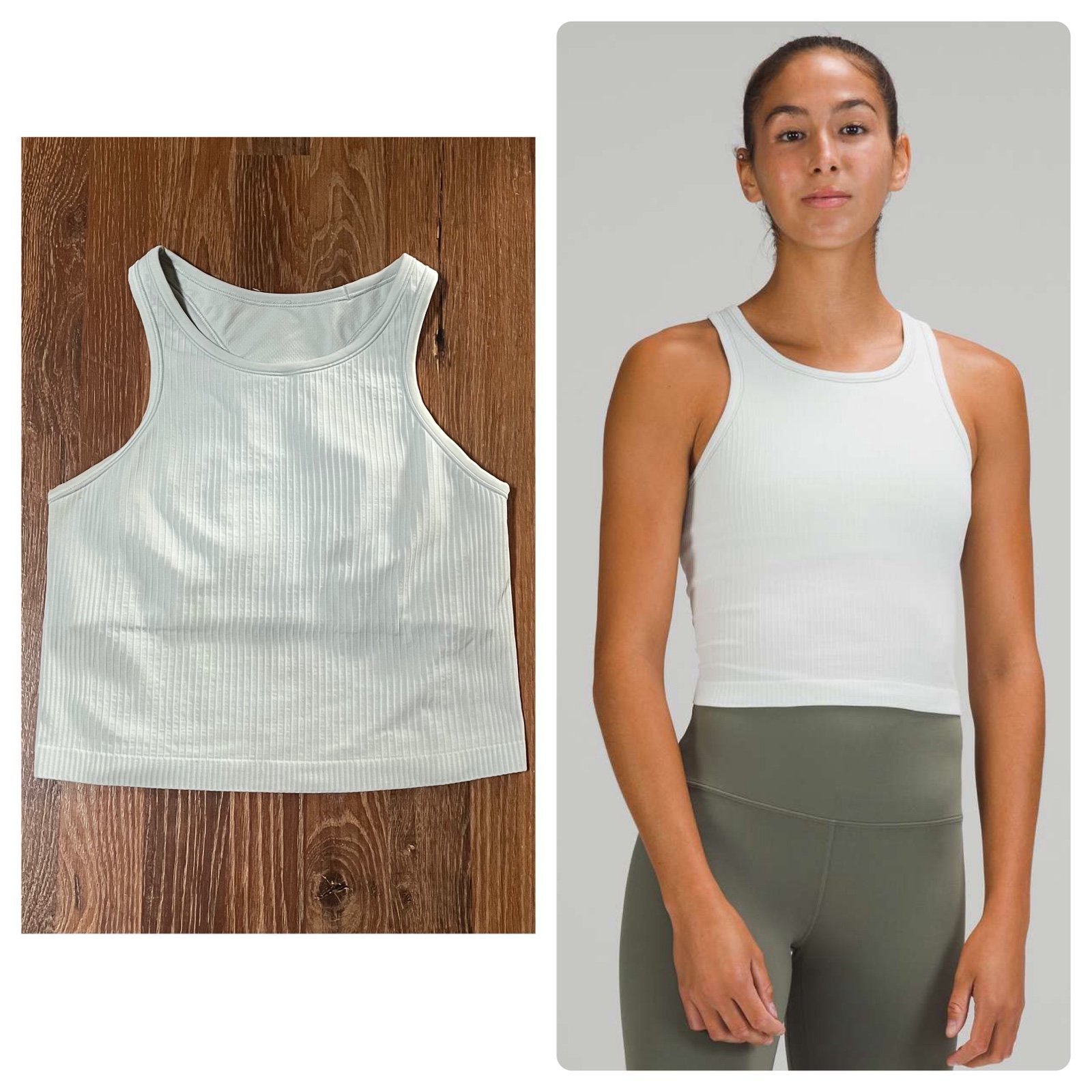 Lululemon Ebb To Street Tank Crop Ocean Air Size 8
