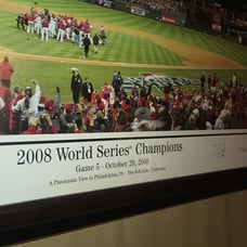 Sports memorabilia Philadelphia Phillies world series poster with signatures