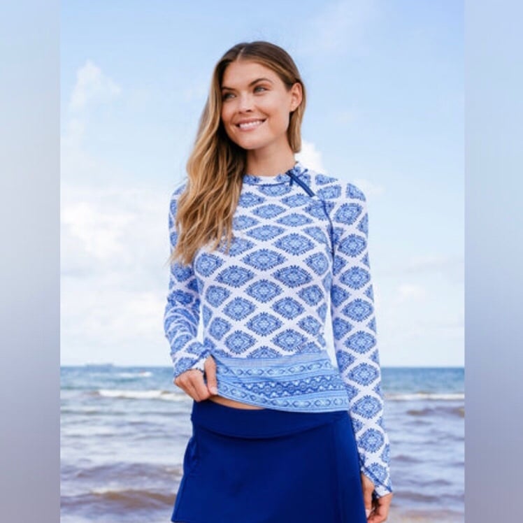 CABANA LIFE | Batik Print Zipper Rashguard large