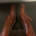 JOAN DAVID Vintage Brown Leather Block Heel Size 38