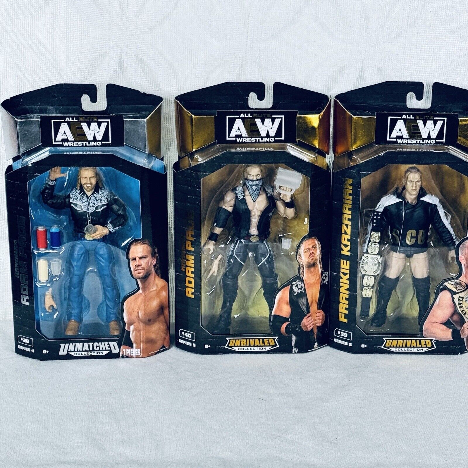 All Elite AEW Unrivaled Collection Hangman ADAM PAGE and Frankie Kazarian Figure
