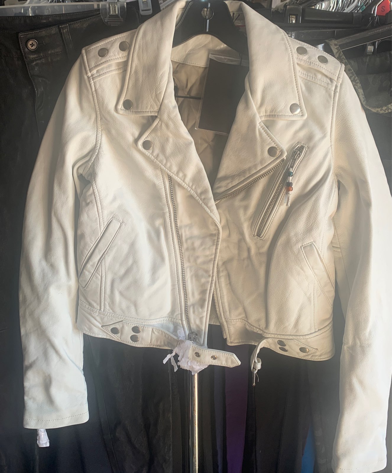 Blk Dnm Leather biker Jacket XS