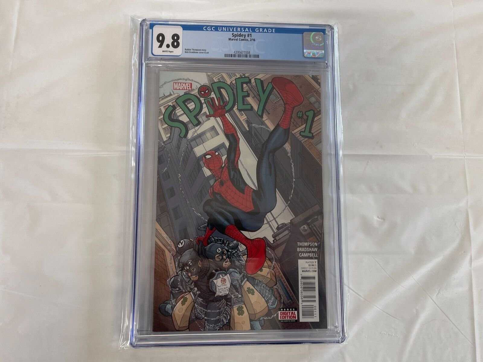 Spidey #1 CGC 9.8 Bradshaw Cover Freshman Year Marvel 2016