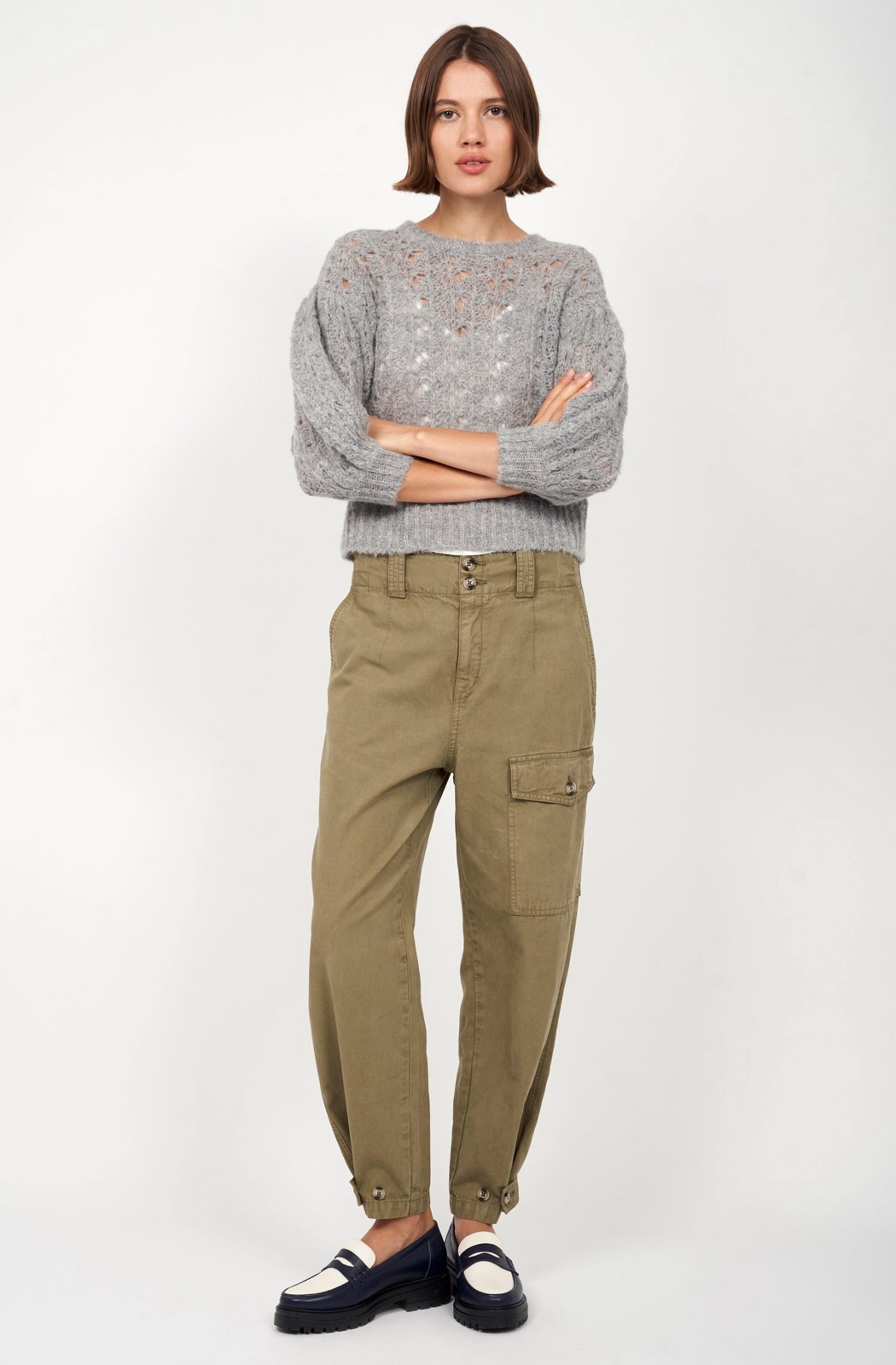 Joie Green Cargo Silk Pant Size 10