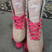 Candi Girl peach suede roller skates size 7 adult