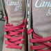 Candi Girl peach suede roller skates size 7 adult