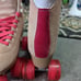 Candi Girl peach suede roller skates size 7 adult