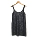 Theory Sequin Silk Scoop Neck Sleeveless Black Shift Mini Dress Size 8