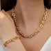 14K Gold Womens Etched Hammered Chain Link Style Necklace 14 K Silver Jewelry
