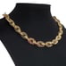 14K Gold Womens Etched Hammered Chain Link Style Necklace 14 K Silver Jewelry