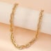 14K Gold Womens Etched Hammered Chain Link Style Necklace 14 K Silver Jewelry