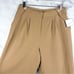 NWT Laundry Shelli Segal Pearl Embellished Pleated Wide Leg Trouser Pants Tan L