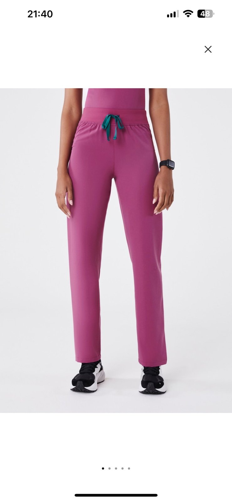 Figs High Waisted Livingston Basic Scrub Pants Bright Fusia 5XL Tall NWT